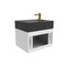 Castello Usa Nile 24-inch White Vanity Set with Black Top and Gold Handles CB-MC-24W-GLD-2053-BL - alternate 7